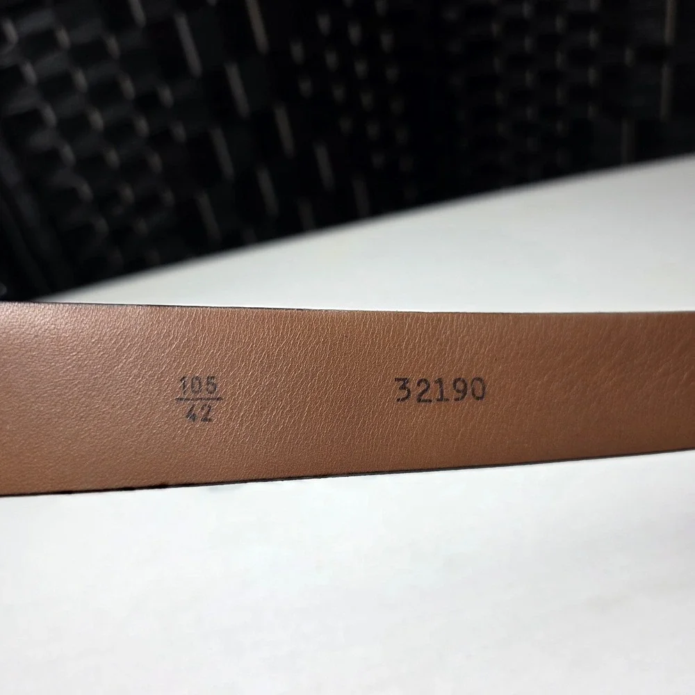 Allen Edmonds Mens Brown Leather Belt Size 42 Handcrafted USA 32190 Cognac